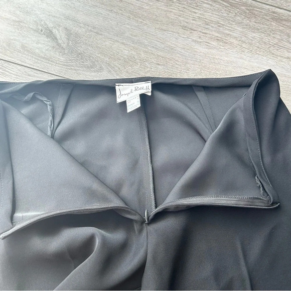 Vintage Joseph Ribkoff Black Front Zip Wide Leg Pants - Picture 5 of 12